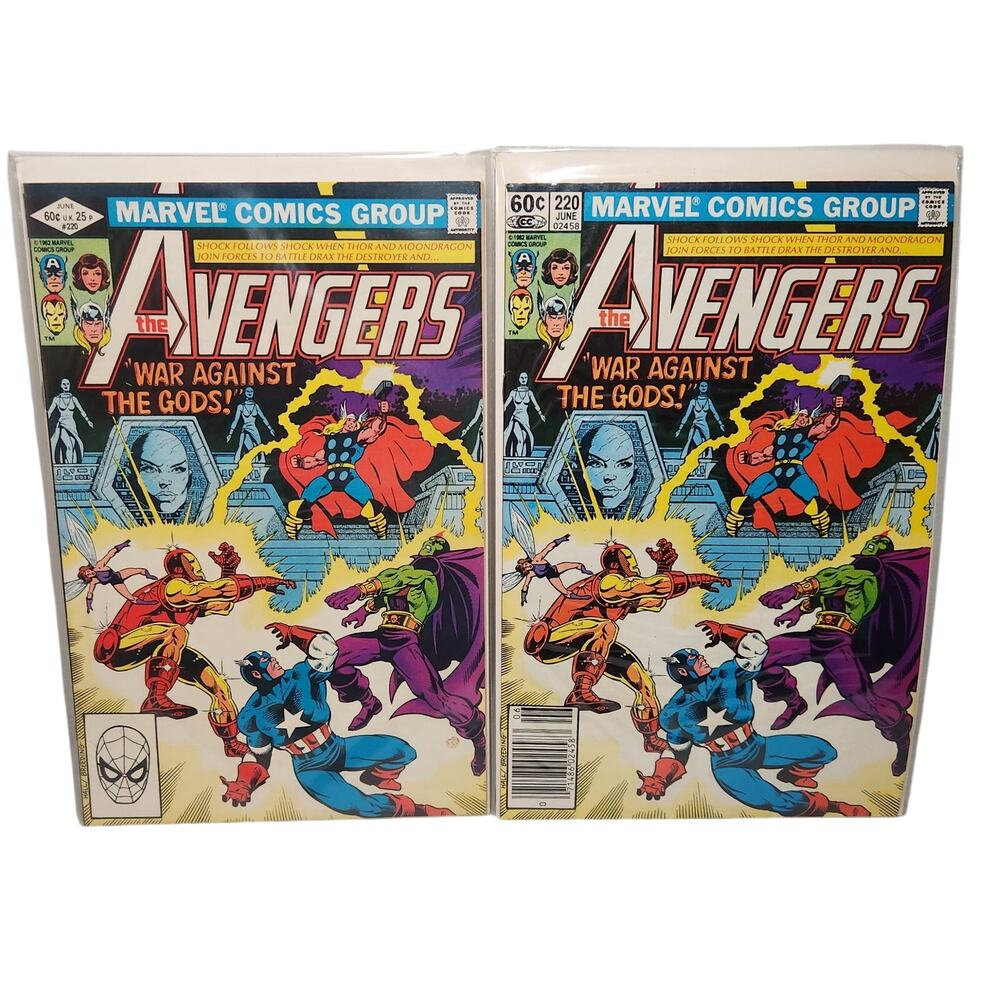Marvel The Avengers #220 War Against The Gods UK And US Version 1982 VG Preowned